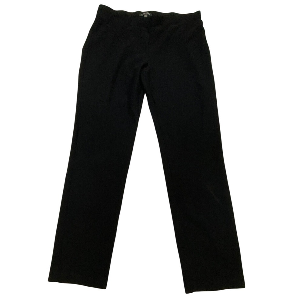 EILEEN FISHER Black Straight Leg Pull‎ On Pants Women's Size S
